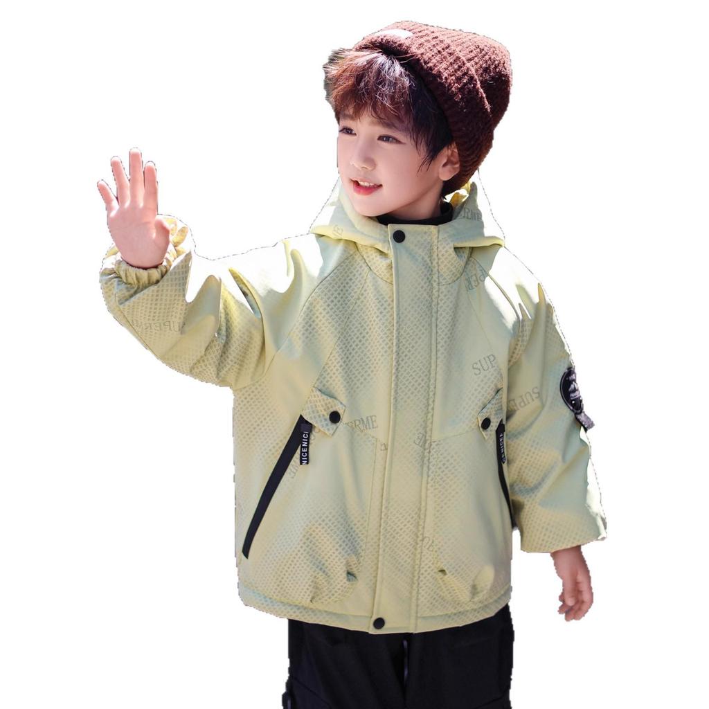 Boys' Lightweight Cotton Jacket - Autumn/Winter 2025 Style: Cool Baby Trench Coat with Padded Cotton for Winter