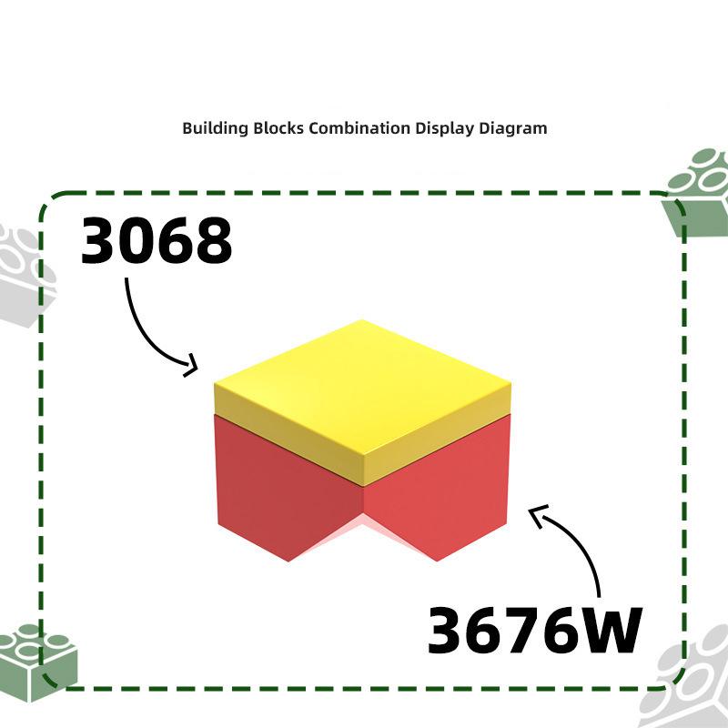 MOC 10PCS 3676W Special Concave Angle Reverse 4 Holes Building Blocks Kit House Part Bricks Particle Toy Children Birthday Gifts