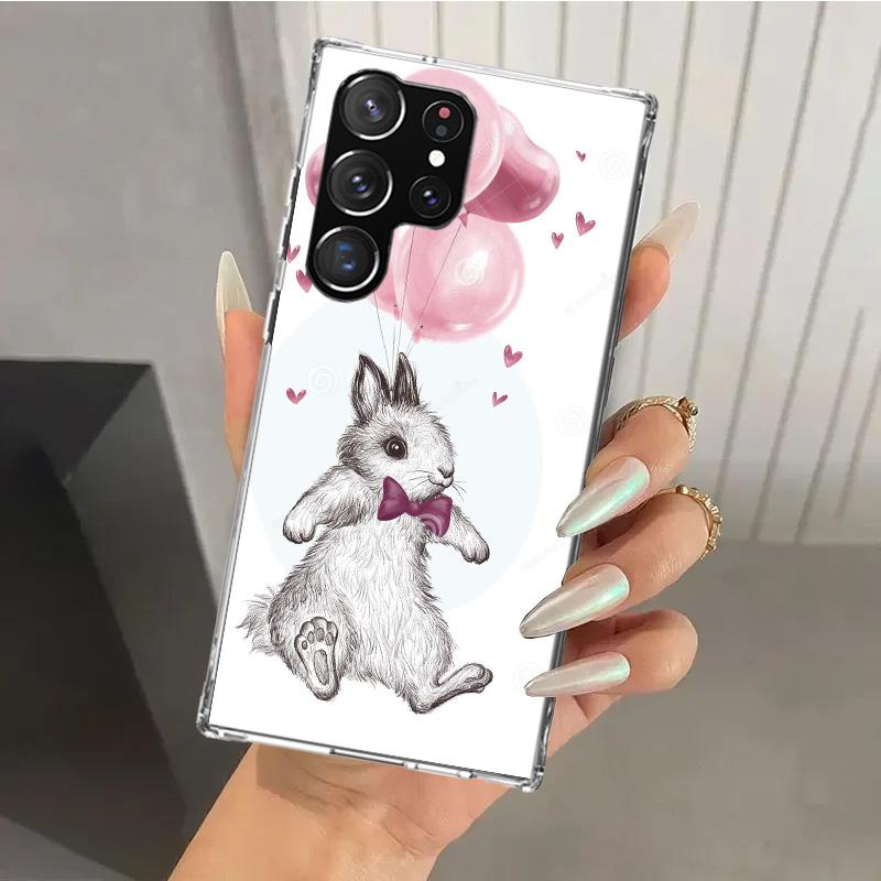Cute Bunny Baby Rabbits Phone Case for Samsung Galaxy S25 S24 S23 Ultra S25 Edge S22 S21 Plus S20 FE S10 + Soft Print Shell Fund