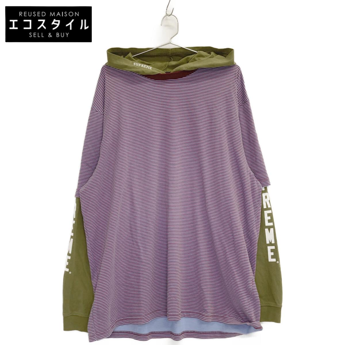 

Supreme 24Нержавеющая сталь МНОГОСЛОЙНАЯ ТОЛСТОВКА С КАПЮШОНОМ L/S Supreme Многослойные футболки топы XL хакиБ/у