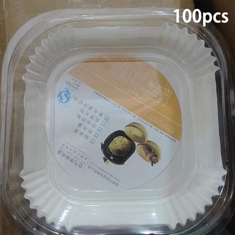 High Temperature Resistant Paper Trays For Air Fryers Oil Absorbing Paper Food Grade Silicone Paper Round Square Baking