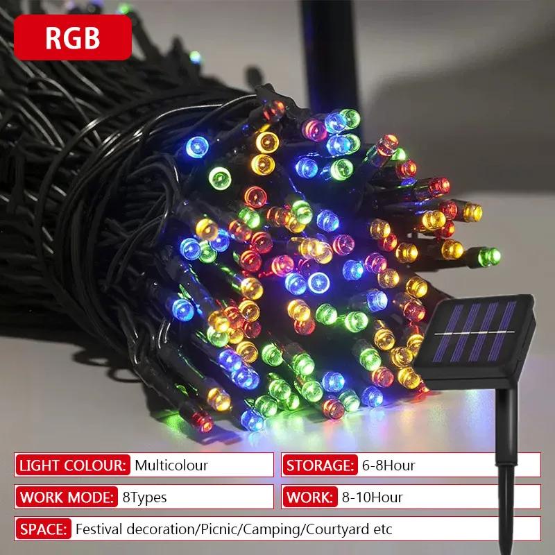 

32M Longest 8 Modes 300Led Led Solar String Lights Solar Powered Xmas Outdoor Lights Waterproof Starry Christmas Fairy Lights 30LED-5M