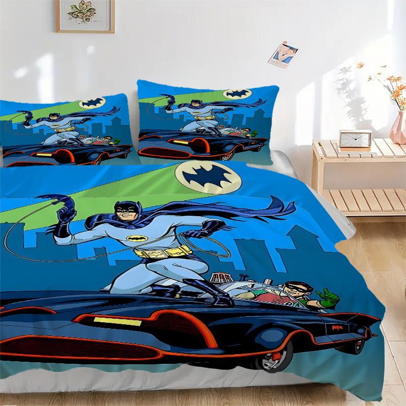 

3pcs batman, superhero Duvet Cover Set (1 Duvet Cover + 2 Pillowcases, No Core) - Comfortable, And Breathable Bedroom Decoration yy251104055 135x200cm