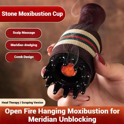 Body Moxa Massage Jar Health Care Neck Gua Sha Tool Heated Meridian Dredge Moxibustion Massage Tool Scraping Relief