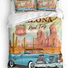 3-teiliges Bettwäscheset Klassisches Auto Vintage Poster Heimtextil Bettbezug Kissenbezug Junge Kind Teenager Mädchen Bettwäschebezüge Set