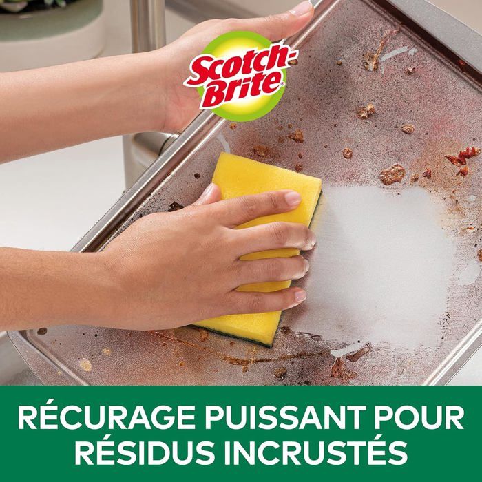 Éponge À Récurer Pour Utilisation Intensive Scotch-Brite Classic, 20 Pièces - Tampon À Récurer Durable Élimine La Graisse