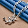 925 Sterling Silver Exquisite Frosted Glossy Beaded Pendant Necklace for Women Fashion Party Wedding Gift Jewelry
