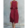 DICFY Women's Fashion Casual Summer Spring O-Neck Sleeveless  Pants Suits
