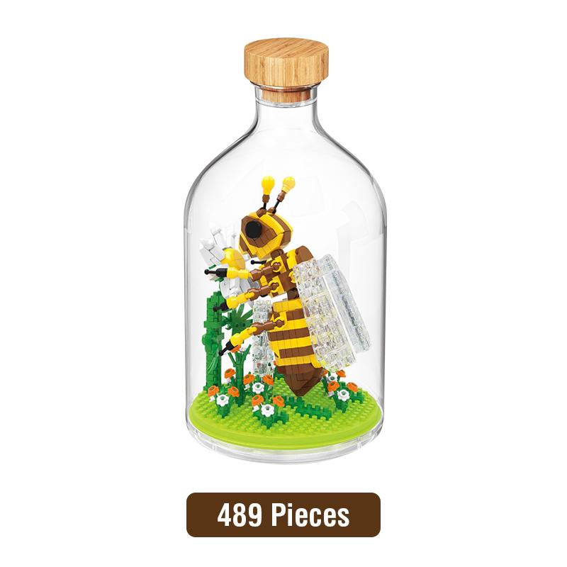 

Non-Toxic New Product Simulation Animal Series Creative Children S Toys Bottled Building Blocks Flamingo Seahorse Educational Gift Model