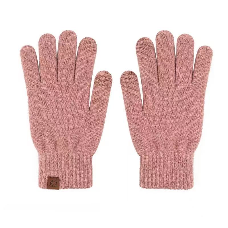 Black Knitted Gloves Winter Thermal Warm Fingerless Fashion Men Women Riding Cozy Writing Driving Work Gloves Elastic Mittens