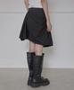 Peulleeoeob Asymmetrical Draped Layered Skirt (Fl-252_Black)