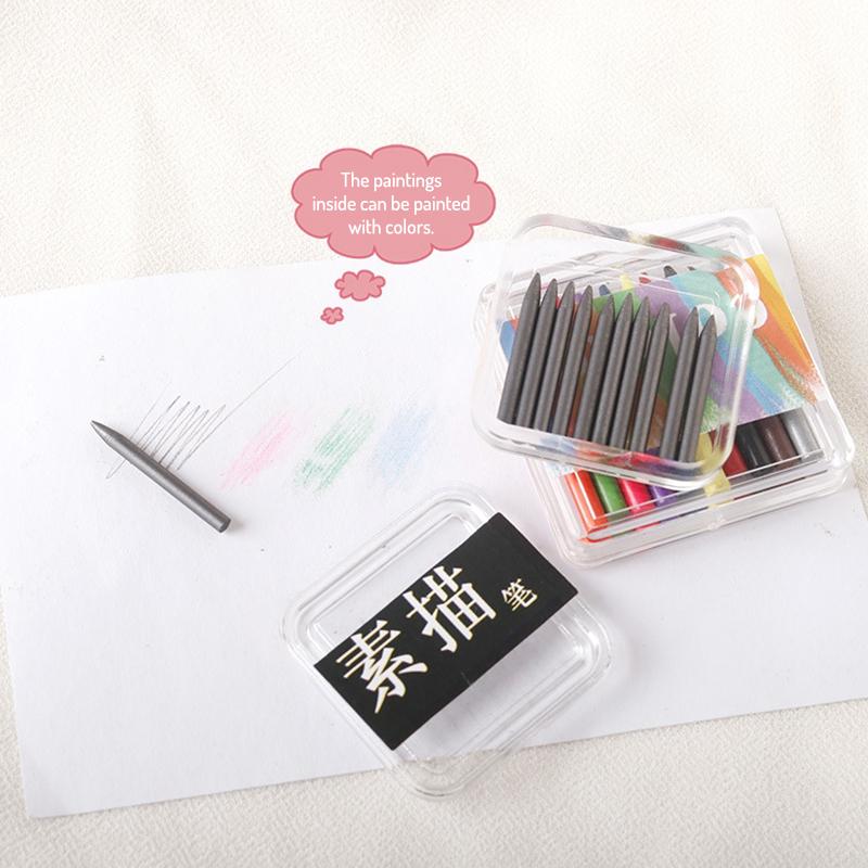 1Box 1:12 Dollhouse Miniature Crayon Color Pencil Sketch Pen Drawing Scene Decor Toy Doll House Accessories