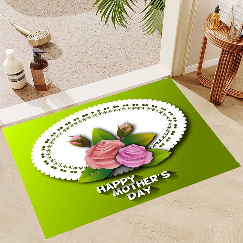 Mother's Day Theme Floor Mat Door Mat Washable Non-Slip Living Room Sofa Chairs Area Mat Kitchen Doormat Area Rug KId Play Mats