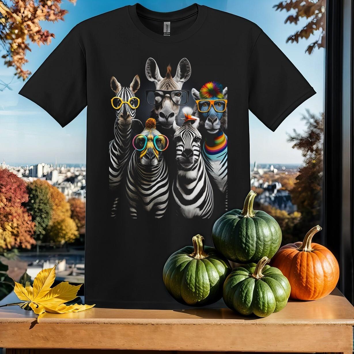 Cool Zebra Family Poster T-Shirt Mens Womens Tees Top T Shirt Mens Womens Tees Top Men Women Unisex Tshirt SY5 4XL