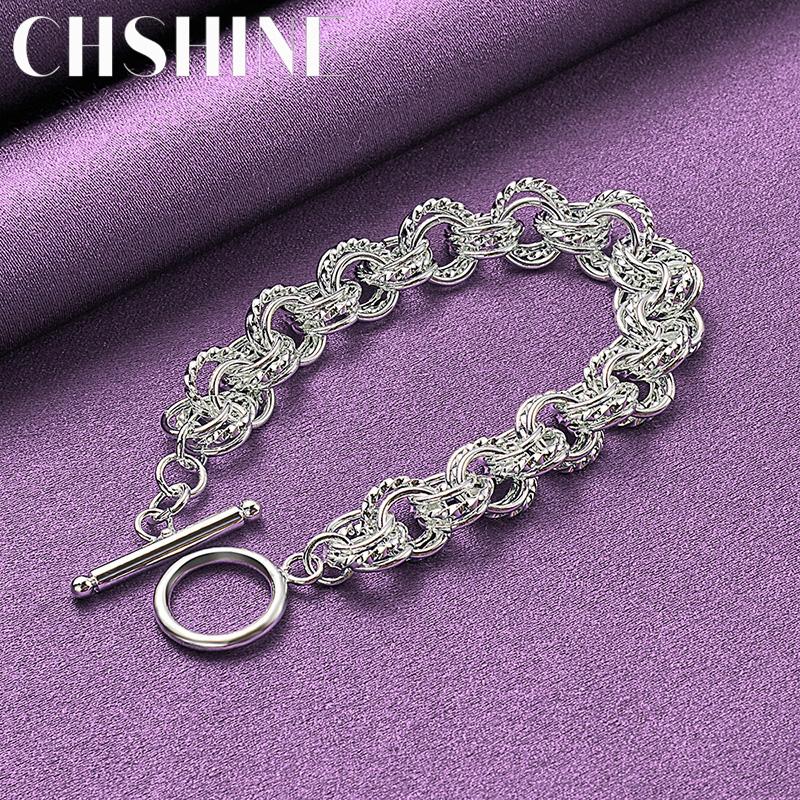 CHSHINE Charm Cercle en Argent Sterling 925 Joli Bracelet Pour Femmes Mode Bijoux de Haute Qualité