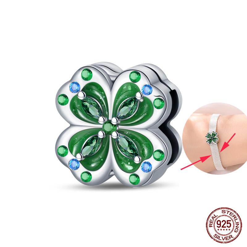 New Copper Heart Shaped Cat Claw Butterfly Four Leaf Clover Charms Beads Fit Qikaola Original Bracelets Diy Jewelry