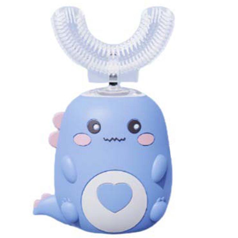 Children's Degrees Smart Sonic Electric Toothbrush Automatic Rechargeable Soft Bristles Cartoon U-Shaped 360 Design