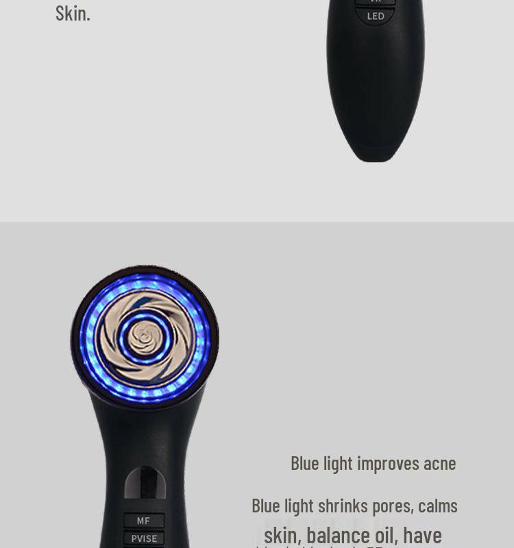EMS Vibration Massage Beauty Device with Color Light for Lifting, Firming, and V-Face Red/Blue Light Therapy