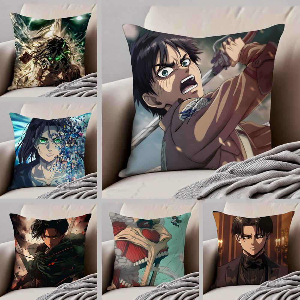 AAttack on Titan Cushion Cover Linen Pillow Case Soft Breathable Protective Couch Room Decoration