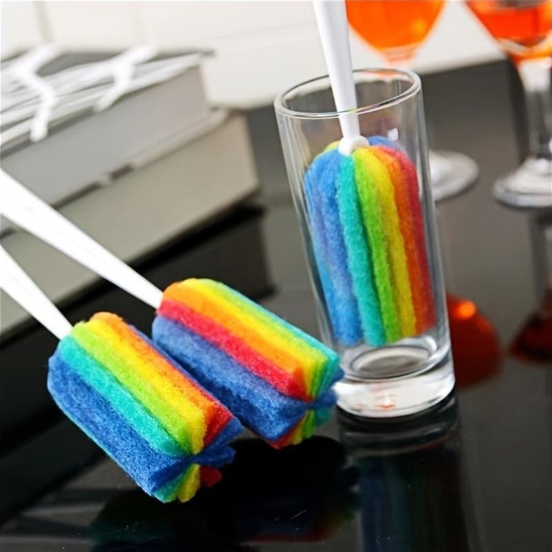Rainbow Multipurpose Cleaning Brushes with Comfortable Grip Easy To Use Scrubber for Kitchen Living Room Bedroom Glass Furniture
