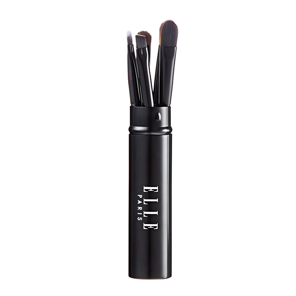 ELLE PARIS Essential Makeup Brush 5-Piece Set - Professional Soft Bristles & Travel Friendly