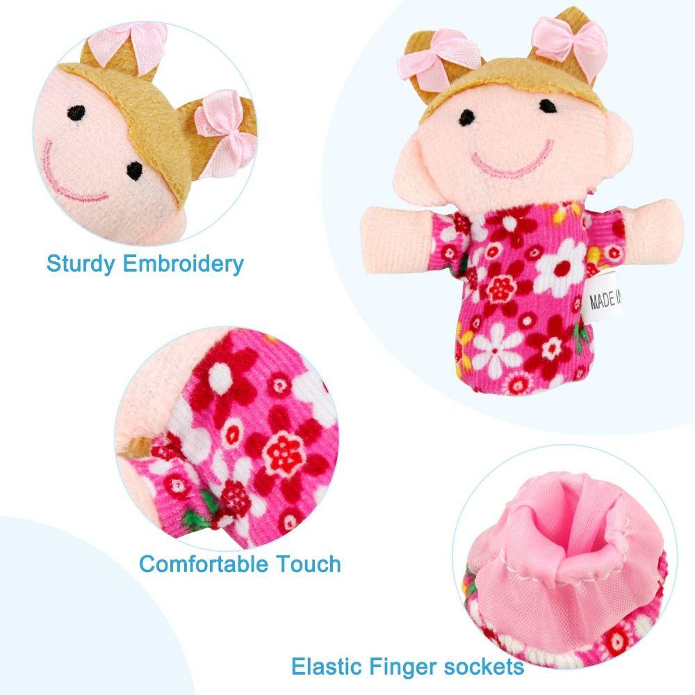 6Pcs Interactive Educational Early Education Toys Cloth Velvet Puppets Toys Stocking Stuffers