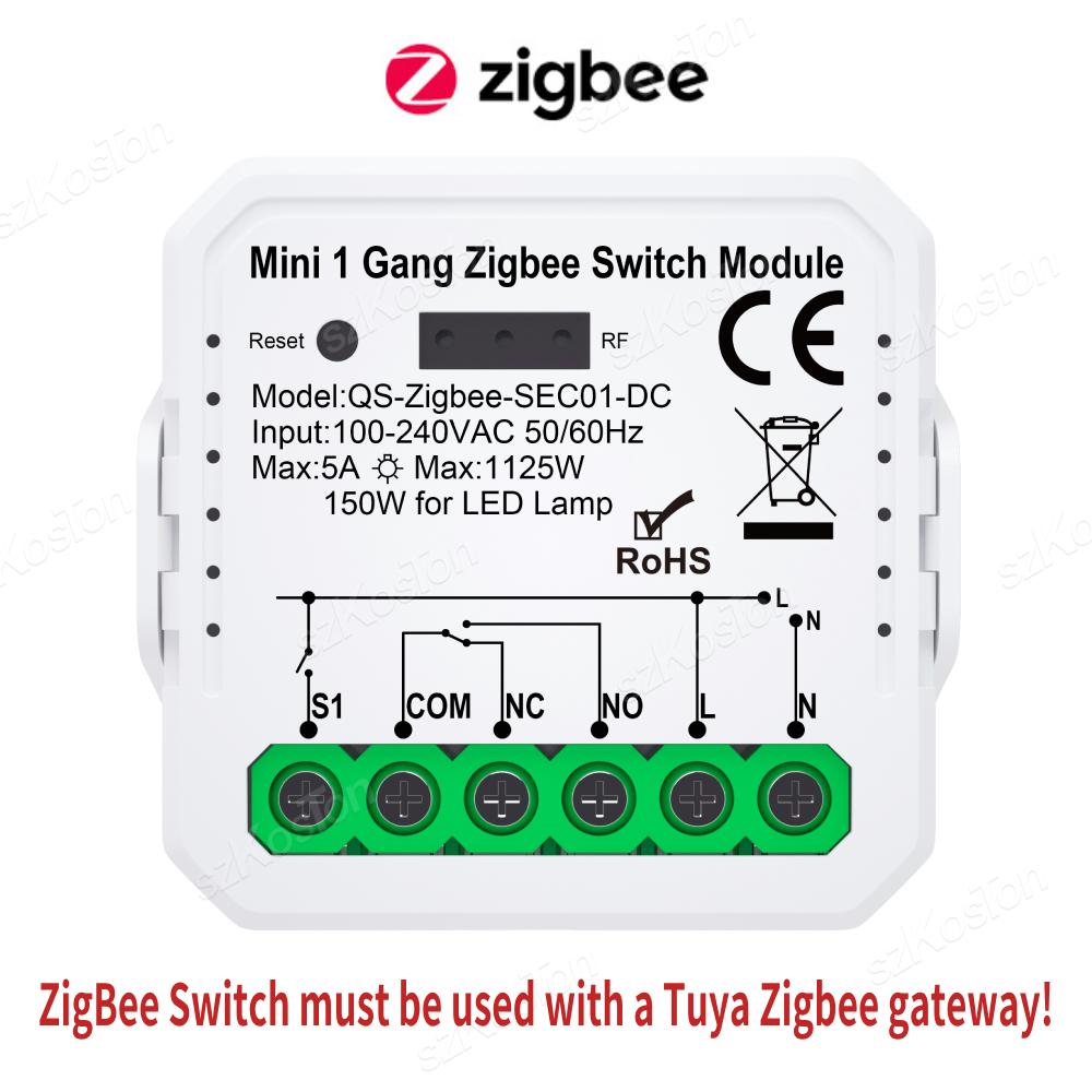 Tuya WiFi ZigBee Smart Trockenkontakt Schaltermodul DC 12/24V AC 100-240V Smart Home DIY Schalter Relais Timer Funktioniert mit Alexa Google