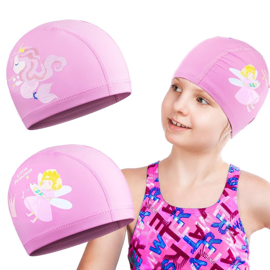 Cartoon Unicorn Silicone Swimming Cap Waterproof Swim Hat for Kids and Toddlers Boys and Girls