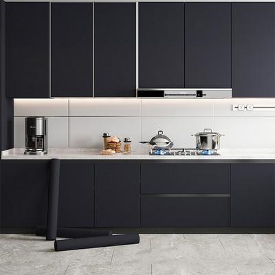 Thicken Pure Black Removable Waterproof Wallpaper Matte Contact Paper Wall Self Adhesive Countertop Cupboard Shelf PVC