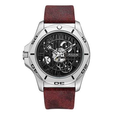 [JULIUS] JULIUS Round Men's Leather Watch JAH-145