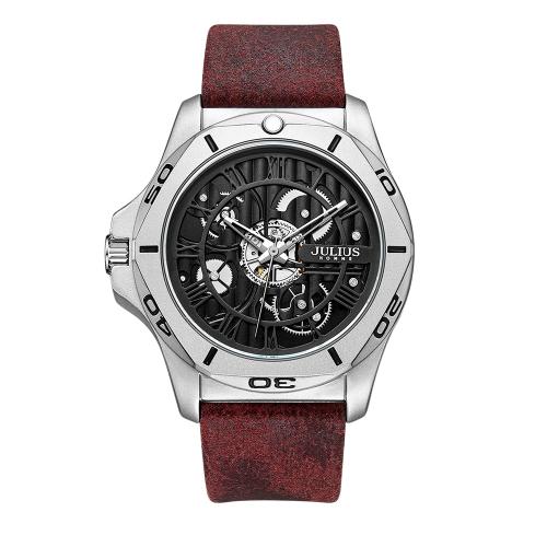 [JULIUS] JULIUS Round Men s Leather Watch JAH-145 JAH-145A