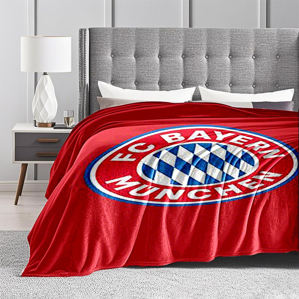 Logo des FC Bayern auf rotem HintergrundFlaneldecke für Schlafzimmer, Wohnzimmer, Sofa und Nickerchen