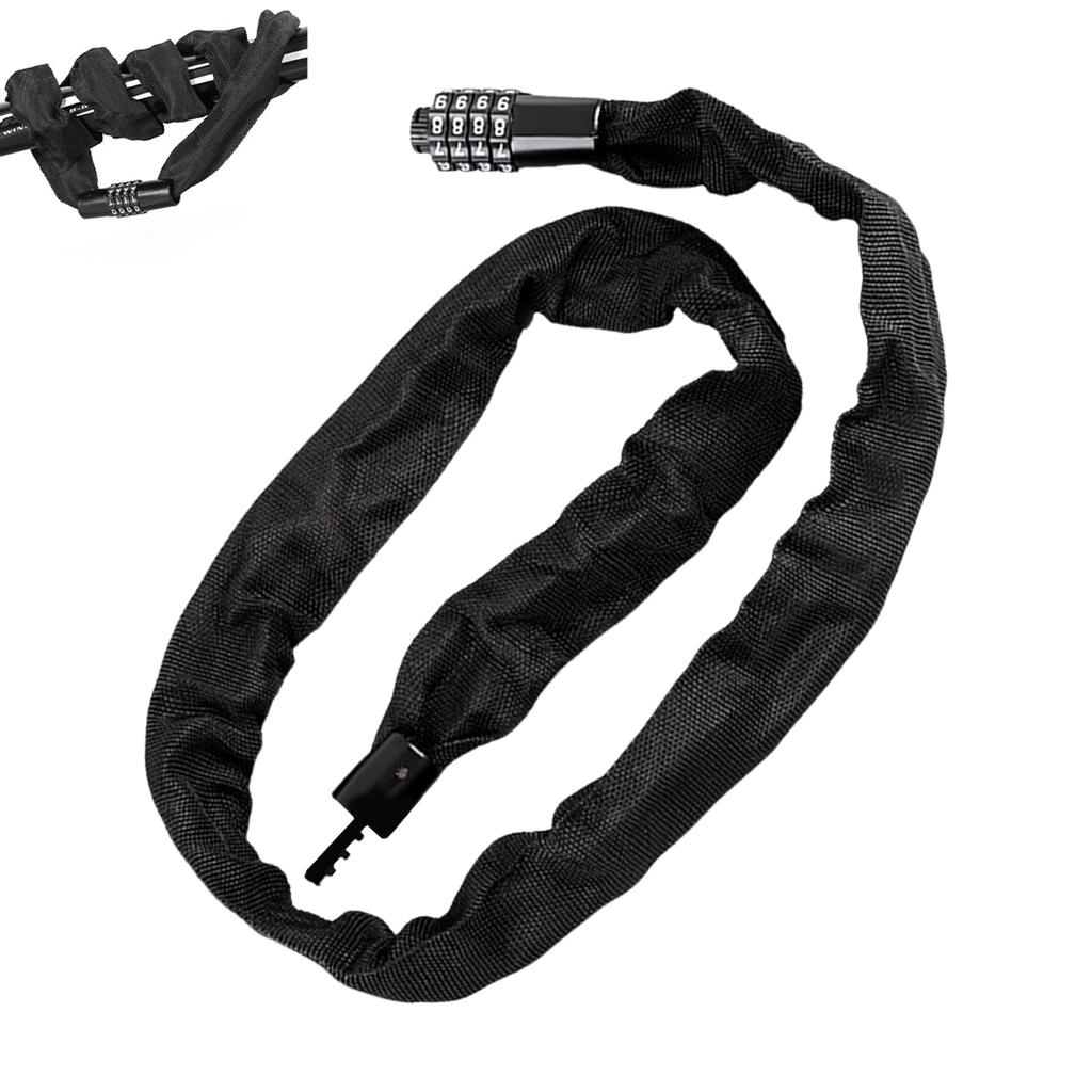 Diebstahlsicheres Fahrradkettenschloss mit Zahlenkombination Universal Diebstahlsichere Lange Fahrradschlosskette für Skateboard 80/100/120cm