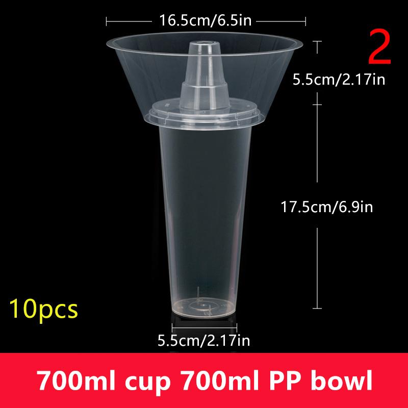 10/50Pcs Disposable Plastic Cup Drink Snack Cup Bowl Bubble Milk Tea Fruit Portable Cups Desserts Fondue Cup Adults Kids
