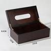Walnut Color Wooden Tissue Paper Dispenser, Home Daily Use Desk Wood Napkin Paper Storage Case