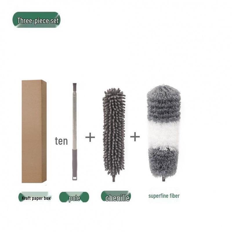 Flexible Electrostatic Chenille Duster with Bendable Brush