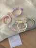 5 pcs ins high elasticity seamless hair bands tie ponytail bow towel ring cream color double strand headband leather band suitab