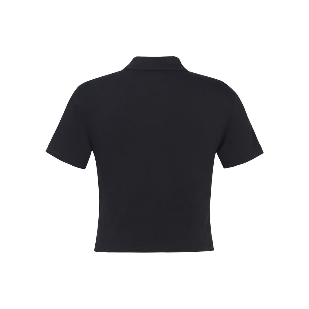 Nike Sportswear Essential Solid Logo Polo Shirt Women Tops Black DV7885-010