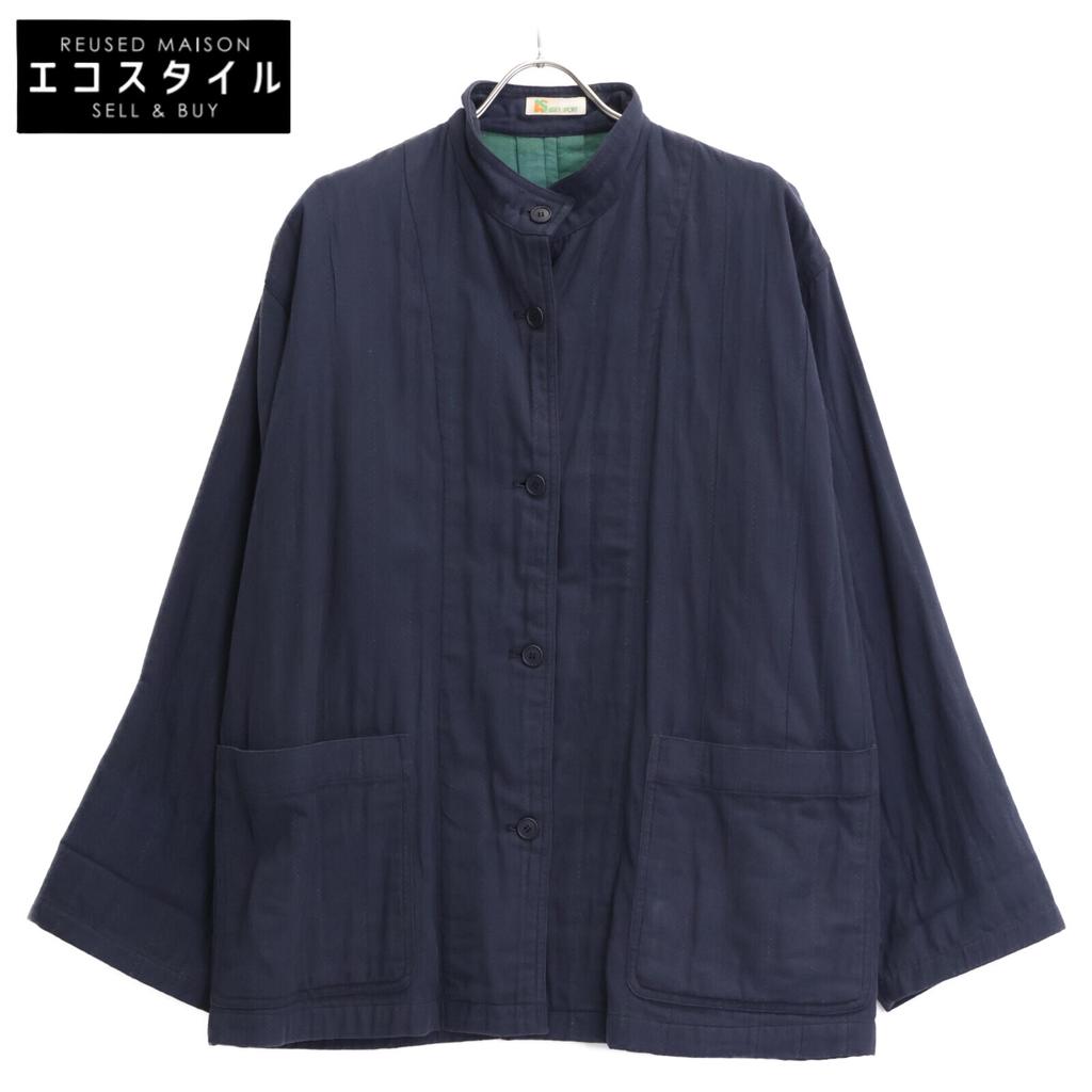 ISSEY MIYAKE [Sports] Navy x Green Cotton Shirt Jacket Jacket 9 Navy x greenUsed