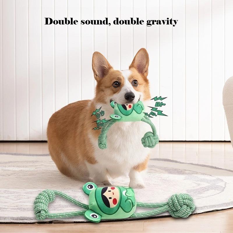 Hot Sale Frog Knot Sound Interactive Dog Pet Toy Teeth Grinding Toy