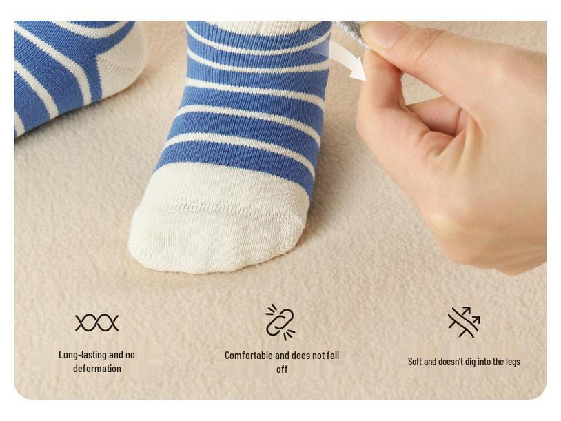 Nidoran Vinter 2025 Tykke Bomull Midt-legg Babysokker - Varm Frotte for Gutter