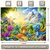 Lebendige Dinosaurierwelt Kulisse Kinder Dschungellandschaft mit Regenbogen Fotokabine Hintergrund Banner für Party Dekoration