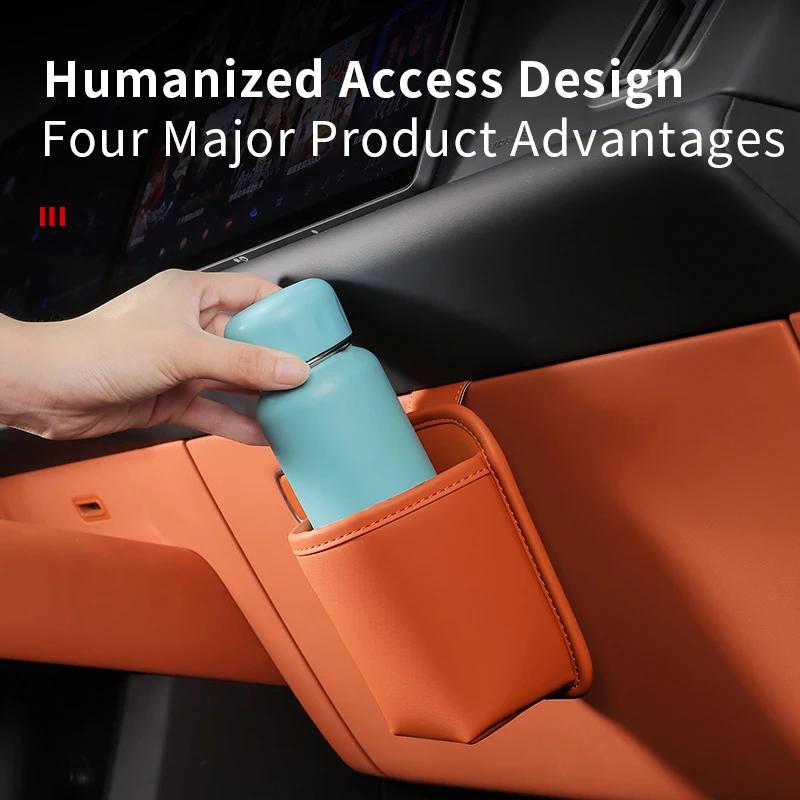 KEBIDU Car Glove Box Hanging Storage Organizer Punch-Free Cup Holder Mini Trash Bag for Water Bottle Tissue Garbage
