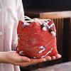 Canvas Chinese Style Handbag Cloud Square Flower Wrist Bag Elegant Tea Set Storage Bag  Streetwear