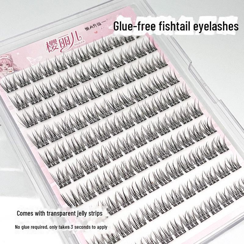 

Накладные ресницы «рыбий хвост» Yinglier без клея: Натуральный, самоклеящийся, большой емкости