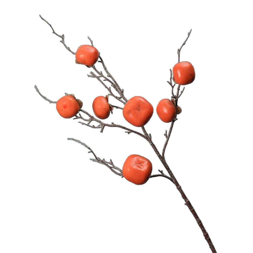 Artificial Persimmon Branch Autumn Fruit Decor Fake Flowers