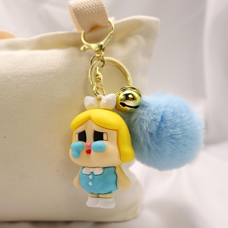 Crying Baby Keychain Pendant Three-dimensional Cute Girl Schoolbag Pendant Pendant Couple Car Key Chain Cartoon