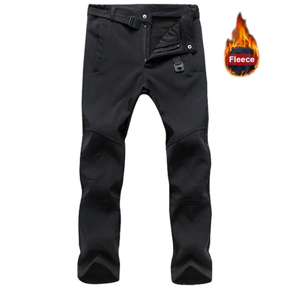 Men Winter Waterproof Climbing SkiingTrekking Fleece Fishing Tactical Pants Cargo Pants Camping Hiking Trouser