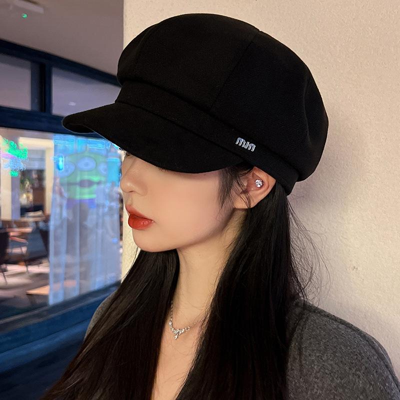 Korean Version of Octagonal Hat for Women Showing Face Versatile Beret Autumn and Winter Retro Brushed Newsboy Hat Japanese Fashion Painter Hat