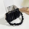 Small soft leather women's bag minority design pleated clouds leisure bag new crossbody bag